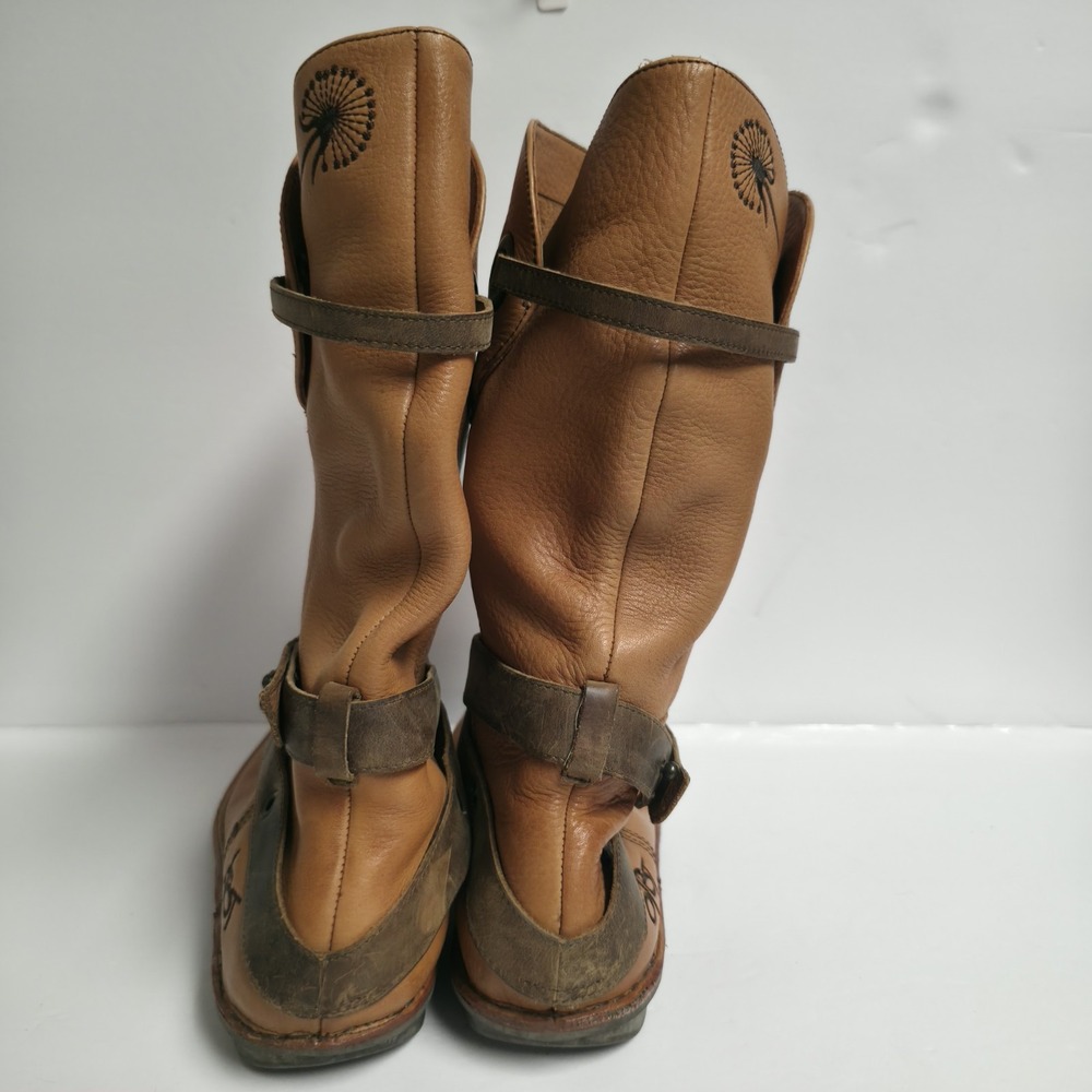 OTBT Johnston Tan Leather Strappy Slouch Boots Women's Size 8 Dandelion Boho - Picture 6 of 16